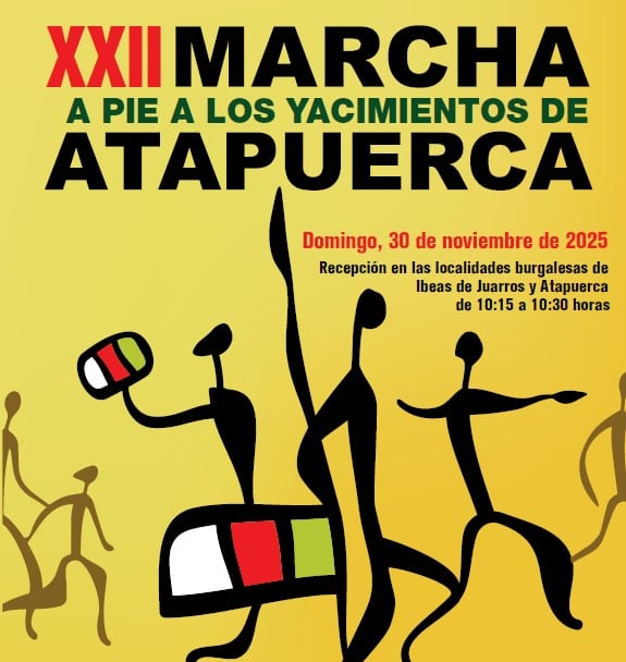 Cartel de la XXII Marcha a pie a los yacimientos de Atapuerca