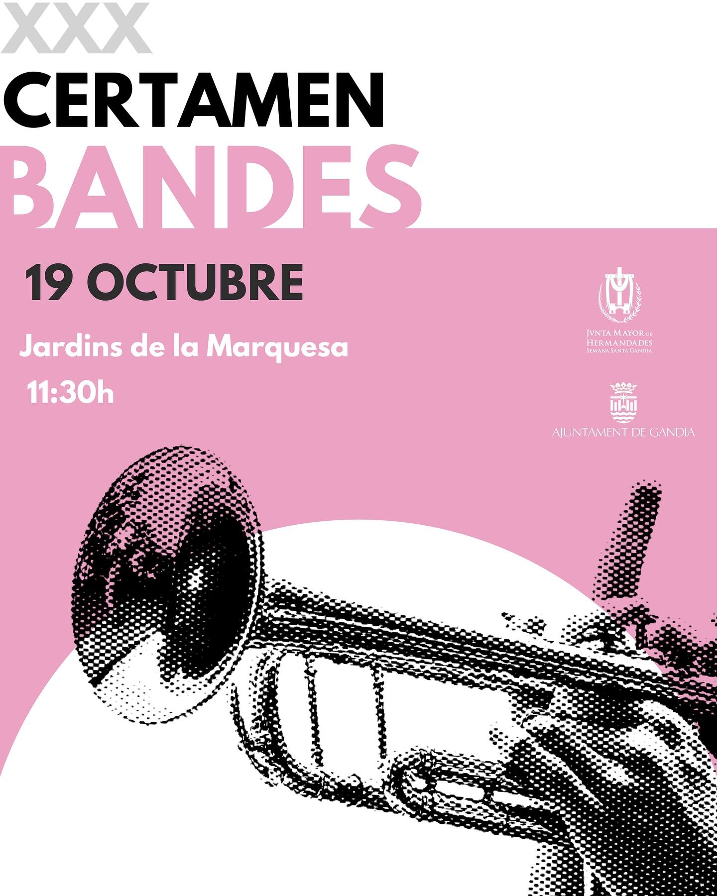 Cartel del XXX Certamen de Bandes de la Semana Santa de Gandia