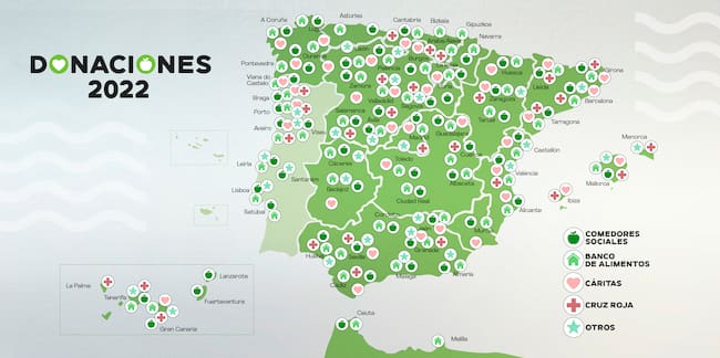 Mapa de la campaña de donaciones.