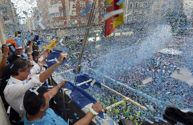 Chupinazo 2016 desde el balcón del Ayuntamiento de Santander