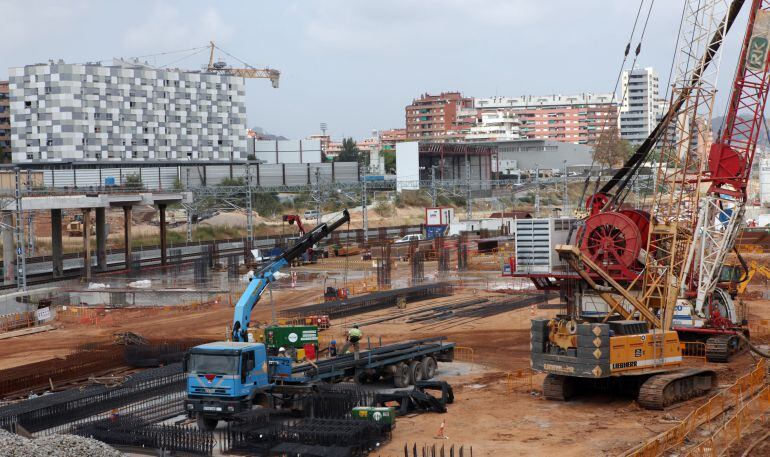 Imatges d&#039;arxiu d&#039;obres a la zona de La Sagrera