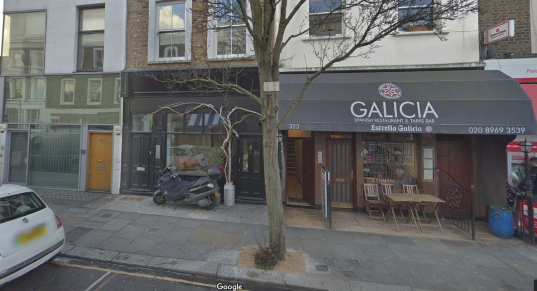 Imagen de la fachada del restaurante &#039;Galicia&#039; en Portobello Road