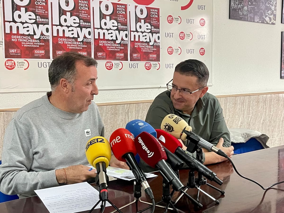 UGT y CCOO piden fuerza colectiva el 1 de Mayo en Ponferrada para "frenar" los riesgos en la calidad "laboral, económica y social"
