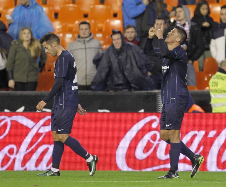 Pablo Fornals celebra su segundo gol al Valencia