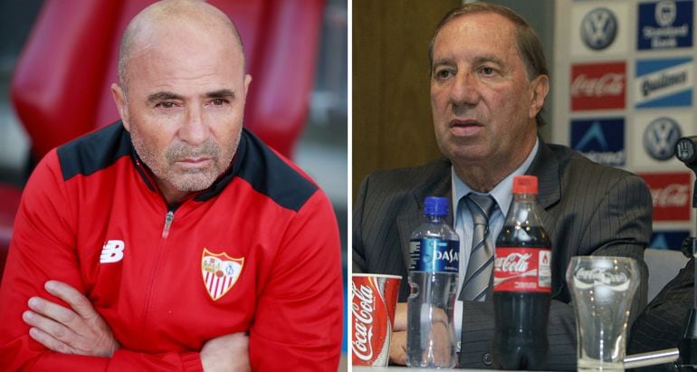 Jorge Sampaoli y Carlos Bilardo