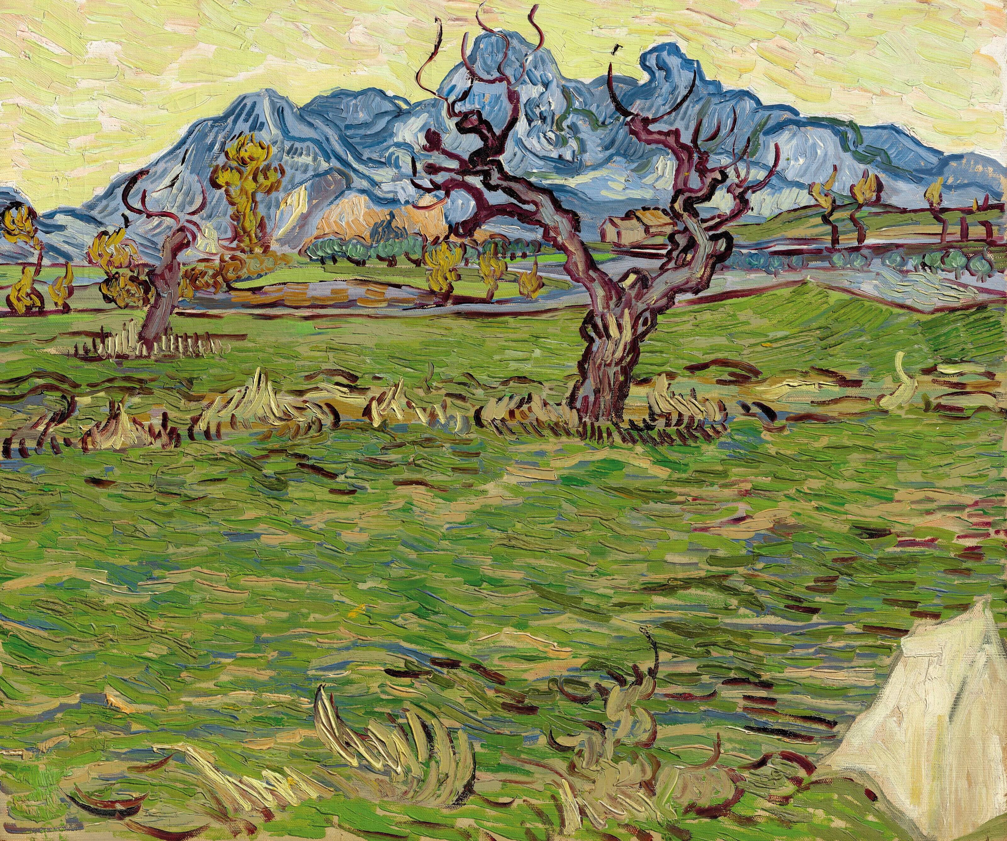 Fotografía cedida por Christie&#039;s donde se aprecia &quot;Champs près des Alpilles&quot;, una de las obras que pintó Vincent van Gogh mientras estaba ingresado en el hospital psiquiátrico de Saint-Remy