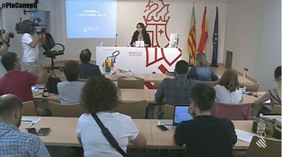 Momentos previos a la rueda de prensa de la presentación de las Altas Distinciones de la Generalitat Valenciana