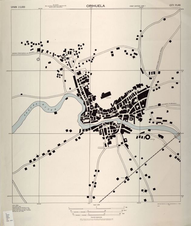 Plano de Orihuela del año 1943