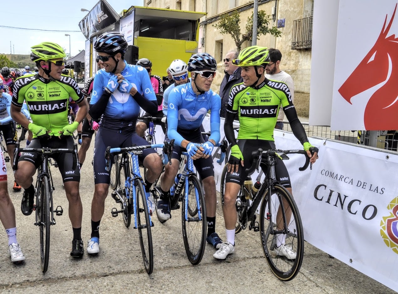 Barceló, Arcas, Jaime Castrillo y Samitier en la Vuelta Aragón. Archivo