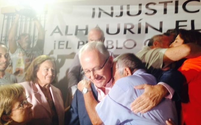 Martín Serón en el acto público en el que se despidió de la alcaldía tras ser condenado por el caso Troya