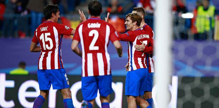 Griezmann celebra su primer gol ante el Rostov.