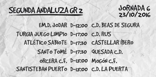 Partidos de la sexta jornada del Grupo II de la Segunda Andaluza.