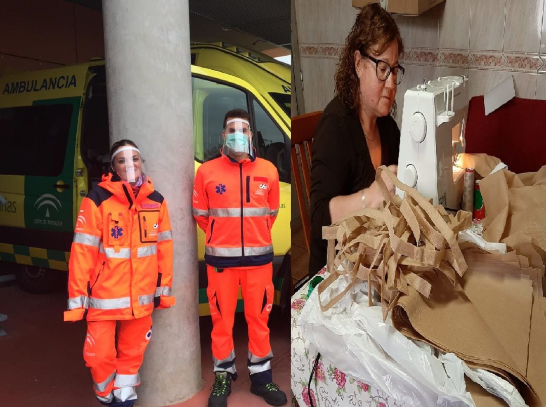 Mujer de Lanteira, cose mascarillas para personal sanitario.