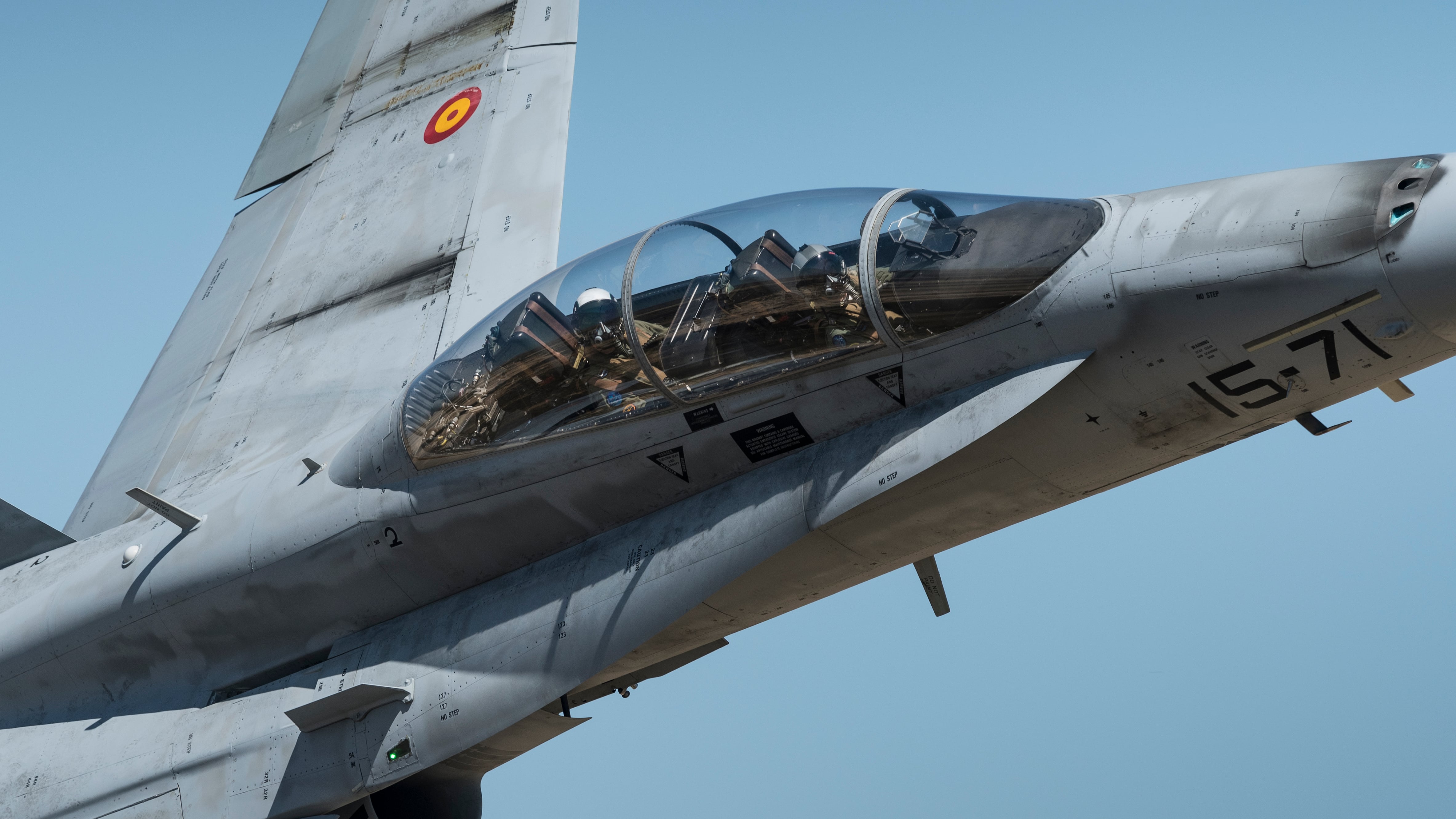 Un F-18 del Ejército del Aire y del Espacio español