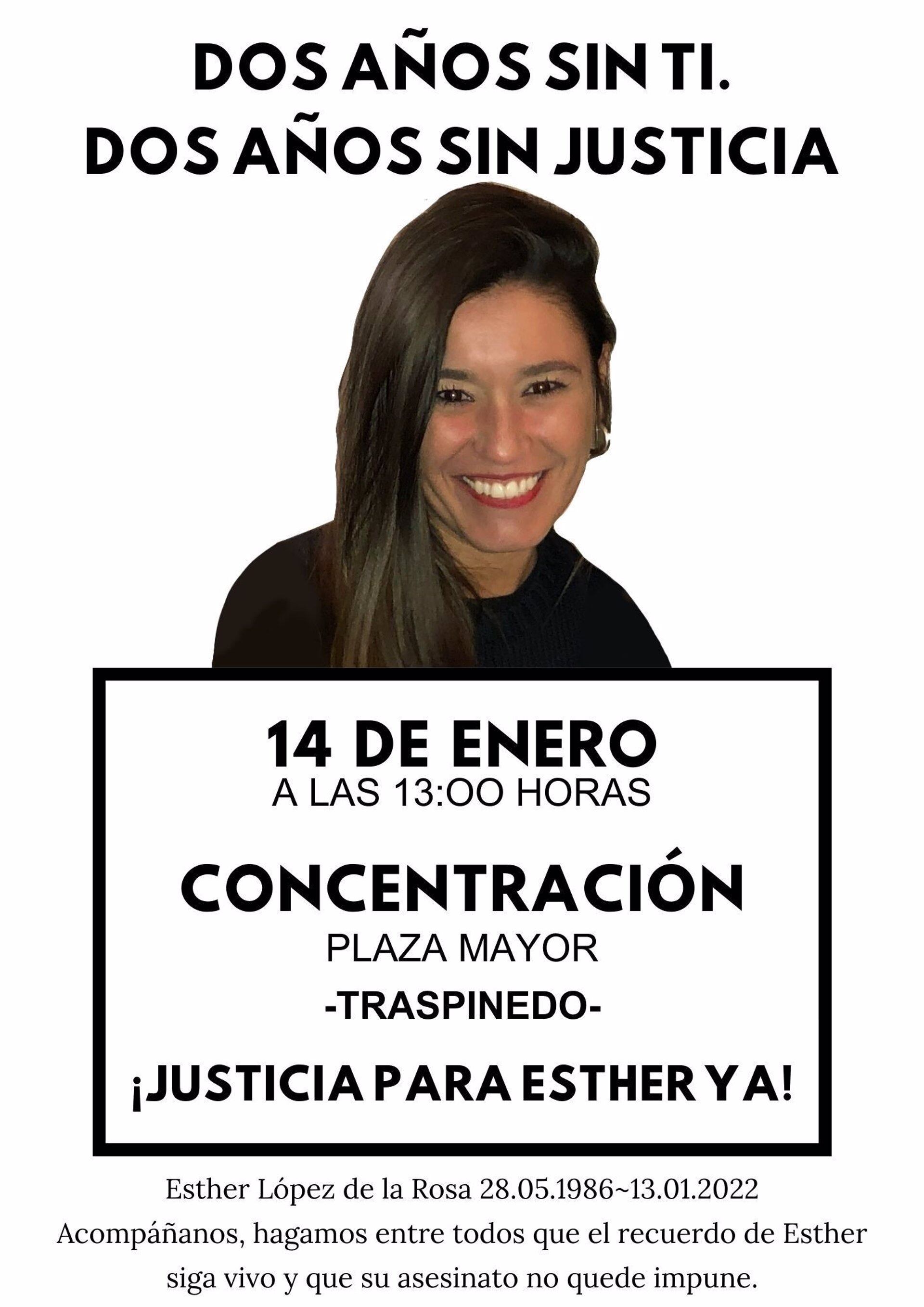 Cartel anunciador de una nueva concentración para recordar dos años sin la vecina de Traspinedo.