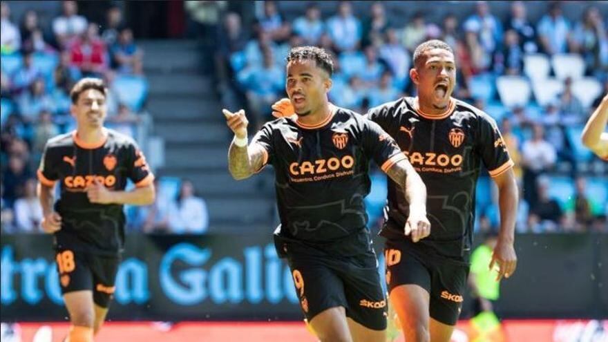 Justin Kluivert, tras anotar el 0-1 en Vigo / LaLiga