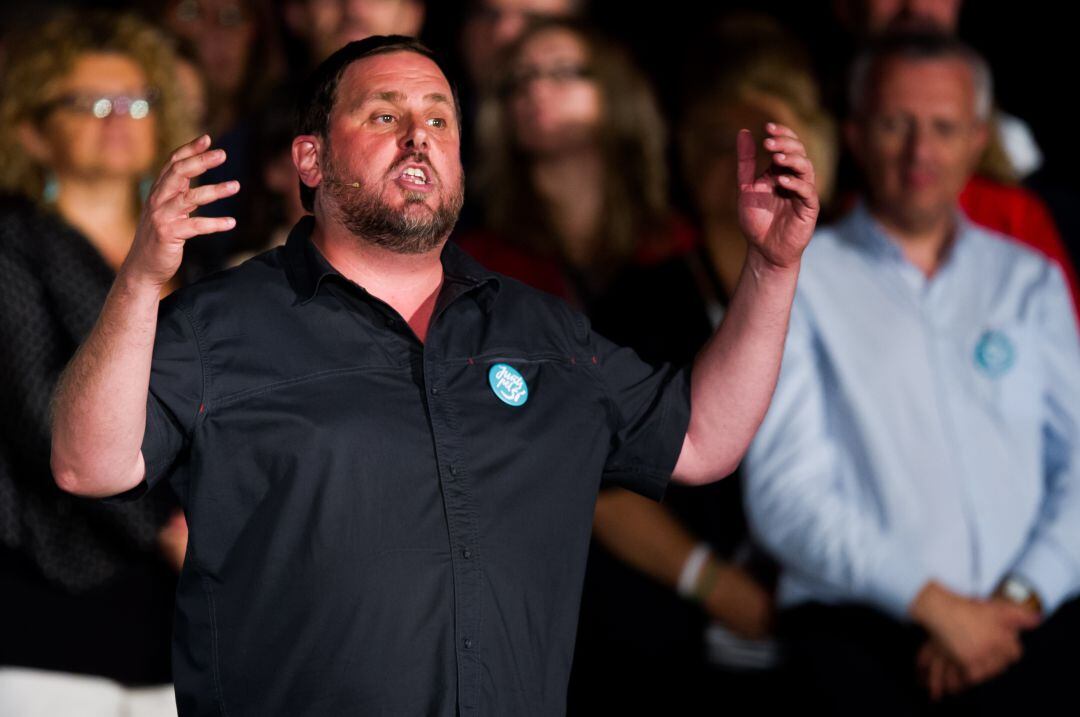 Oriol Junqueras durante un mitin de Junts per sí en 2015