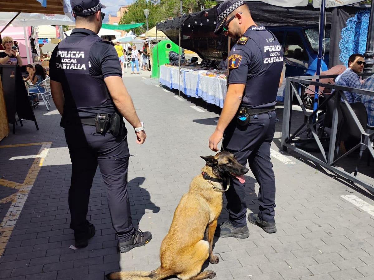 La Unidad Canina de la Policía Local de Castalla tramita 192 actas por drogas en su primer año de actividad