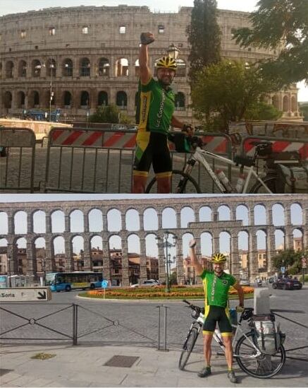El segoviano Fernando Álvaro completa el recorrido en bicicleta entre Segovia y Roma