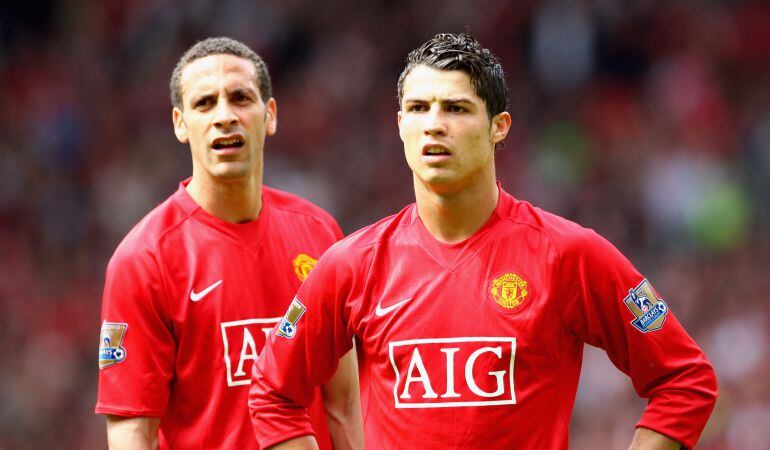 Rio Ferdinand y Cristiano Ronaldo, en su etapa en el United.