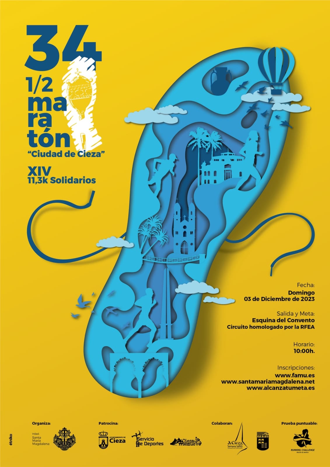 Cartel de la XXXIV maratón ciudad de Cieza