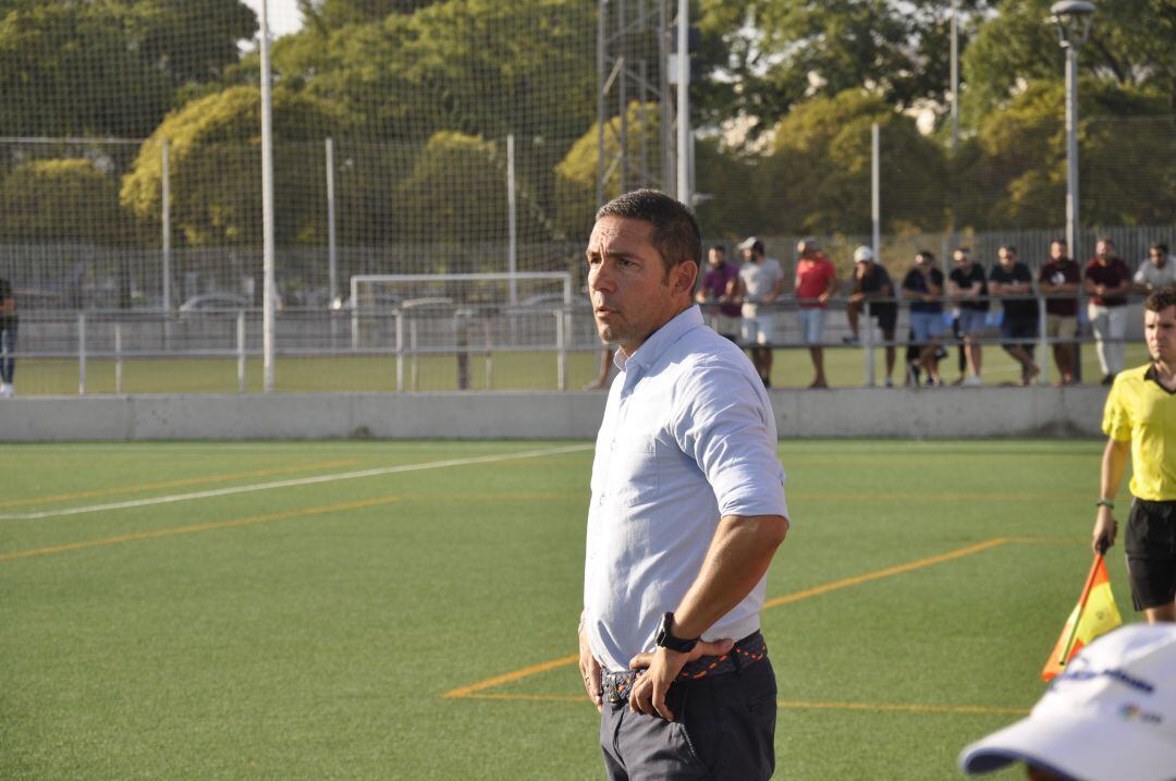 Juan Carlos Gómez durante el partido en La Granja del pasado domingo 