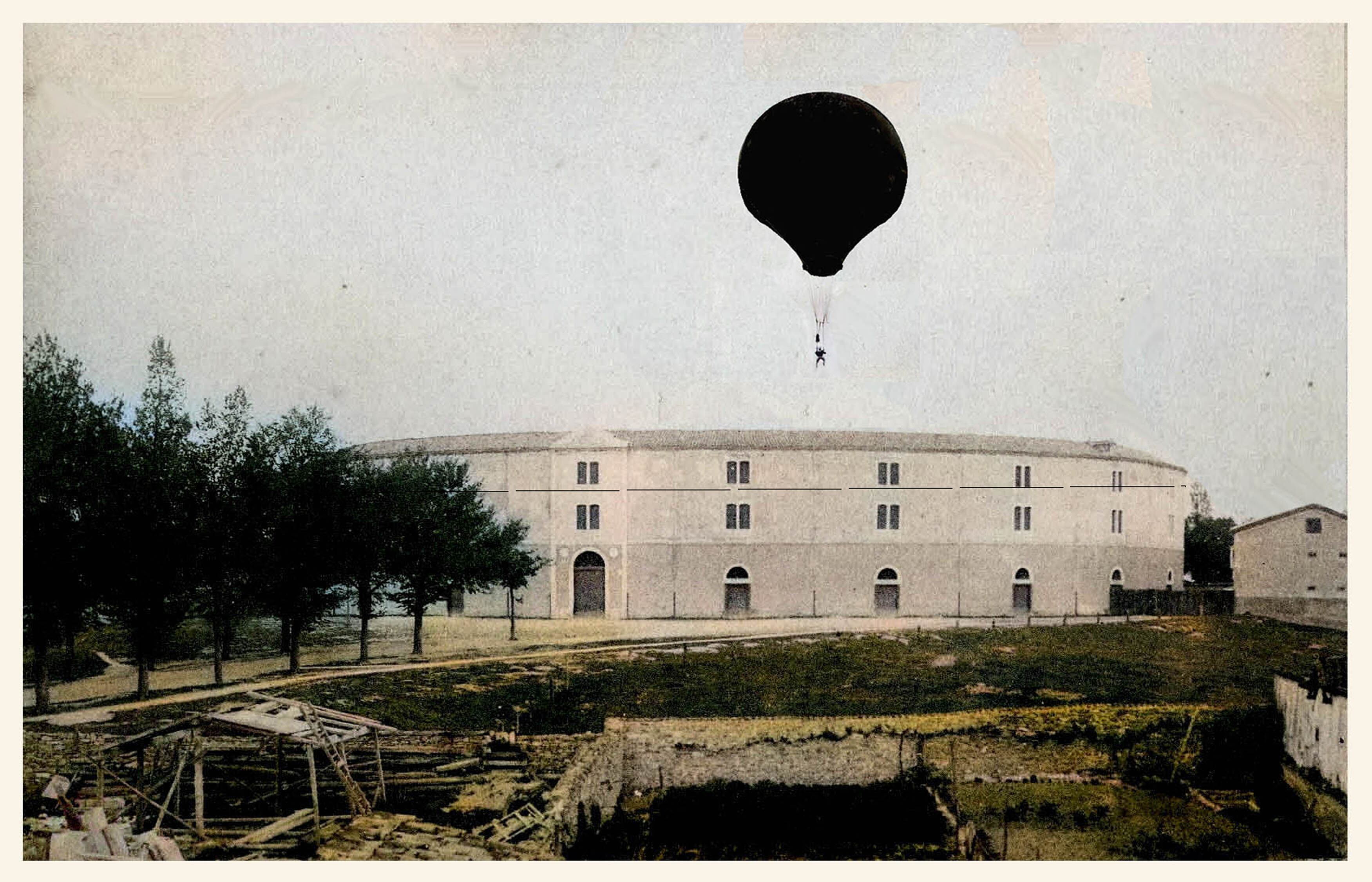 Recreación de la ascensión del globo de Latur