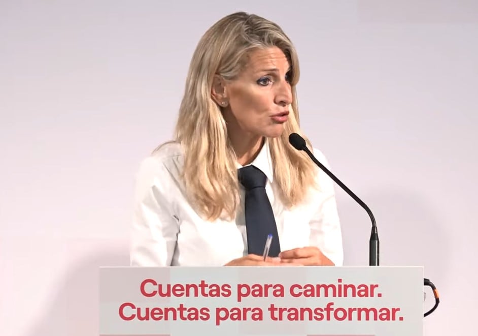 La vicepresidenta segunda y ministra de Trabajo, Yolanda Díaz, presenta la propuesta de Presupuestos de Sumar.