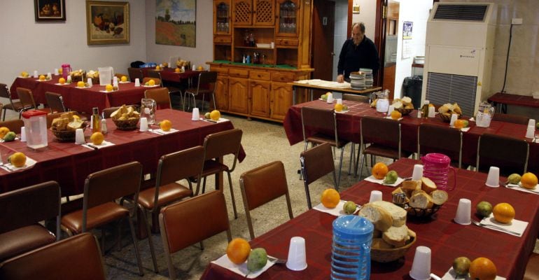 El menjador situat al costat de l'alberg