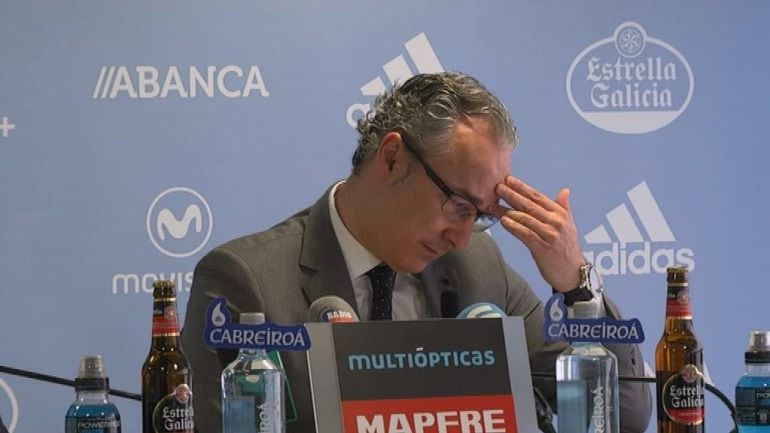 Miguel Torrecilla se emociona al despedirse del Celta