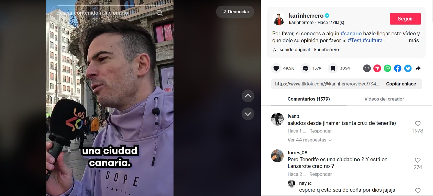 La última encuesta de Karim Herrero sobre Canarias incendia Tiktok