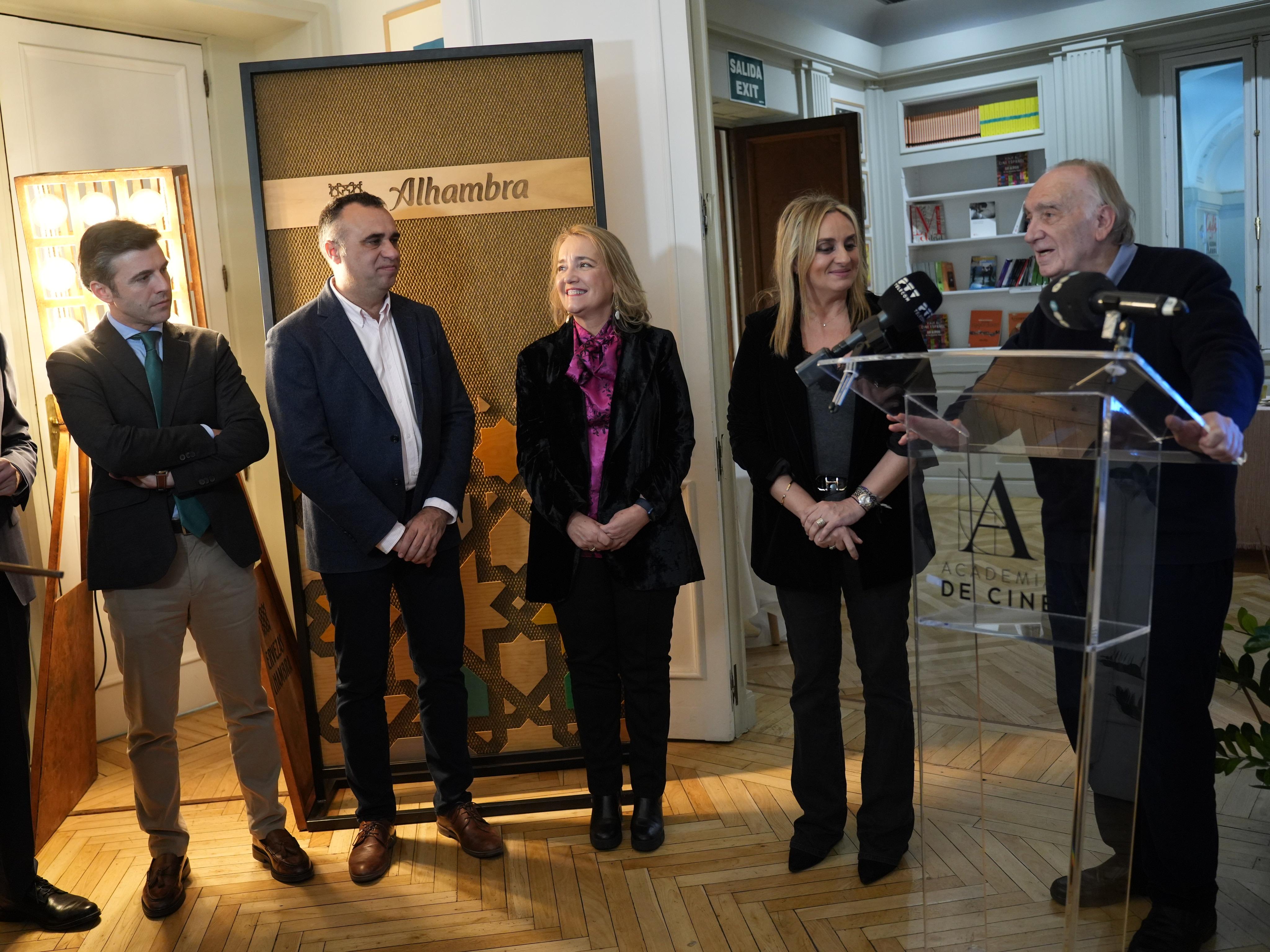 La alcaldesa de Granada, Marifrán Carazo, durante el  acto de presentación de los Datos del Cine en Granada en la Academia del Cine de Madrid