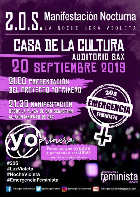 Noche Violeta y presentación de Yo Primero en Sax