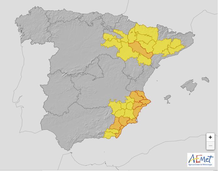 Alerta naranja decretada para este martes y miércoles en nuestra comarca.