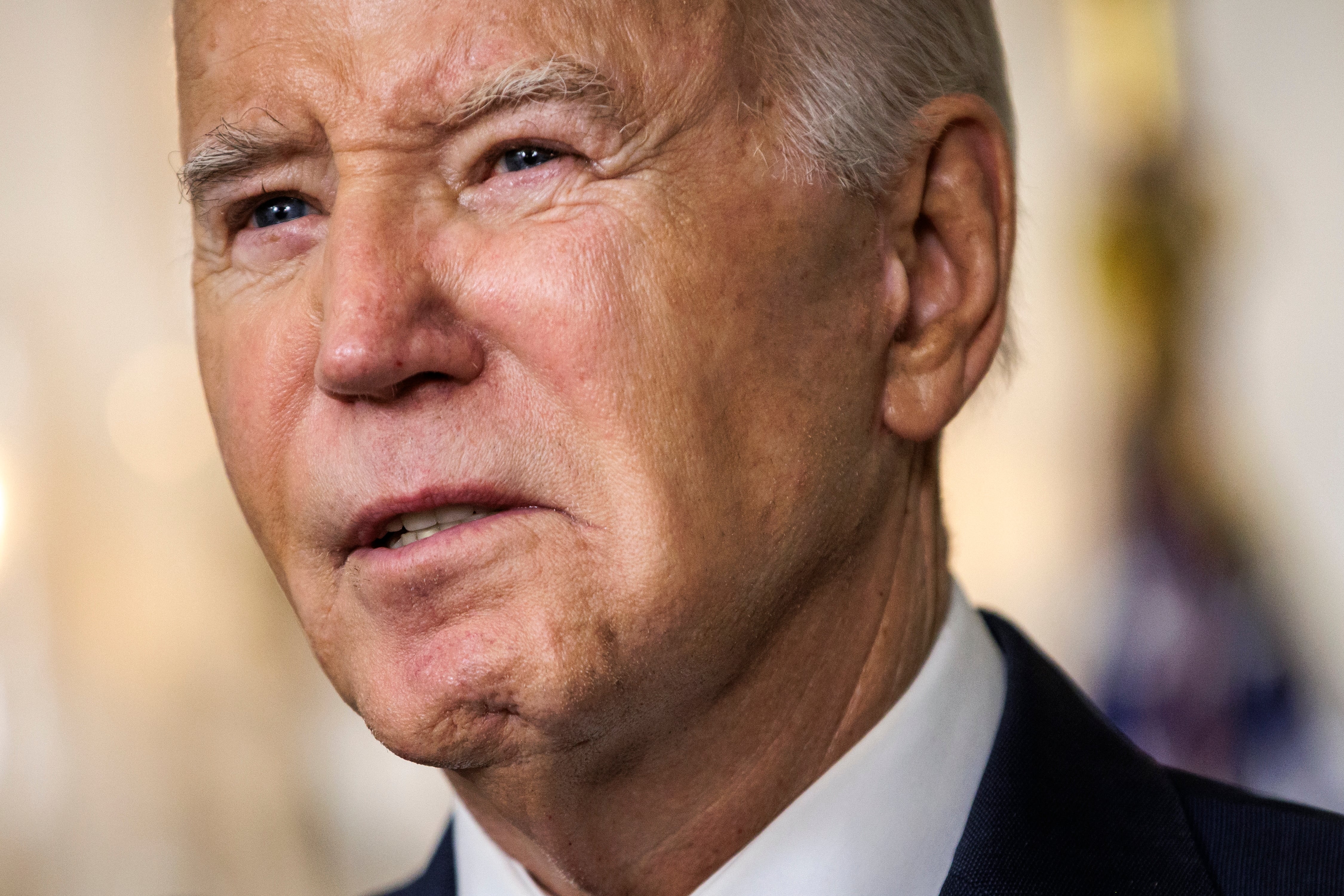 Joe Biden, durante la rueda de prensa.  EFE/EPA/SAMUEL CORUM / POOL