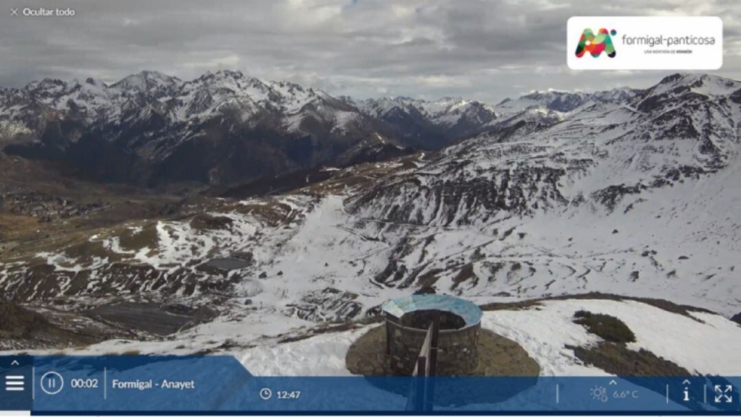 Captura de la webcam de la estación de Formigal 