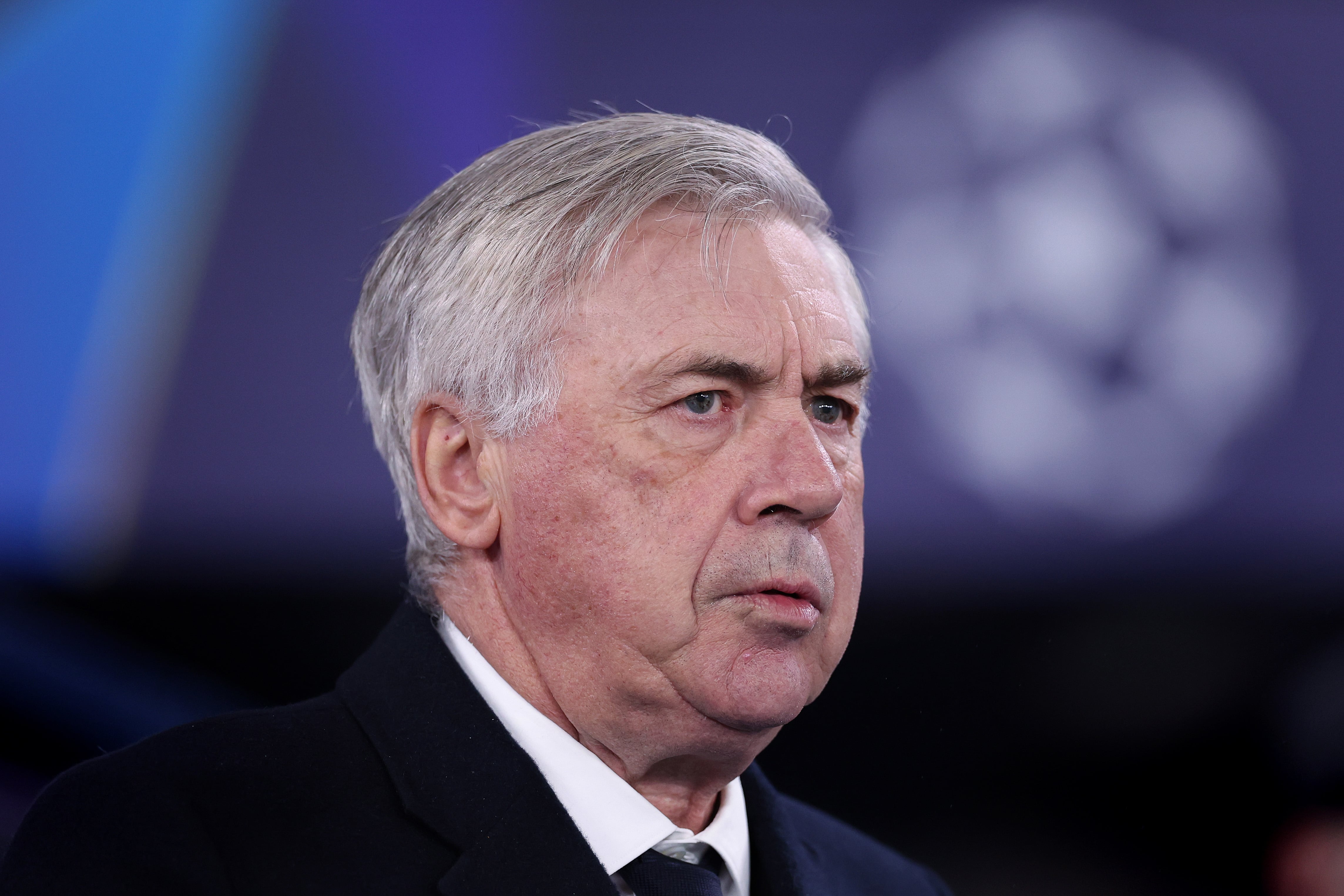 Carlo Ancelotti, durante el partido frente al Manchester City. (Alex Livesey - Danehouse/Getty Images)