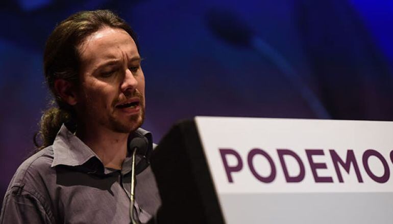 Pablo Iglesias durante un acto del partido