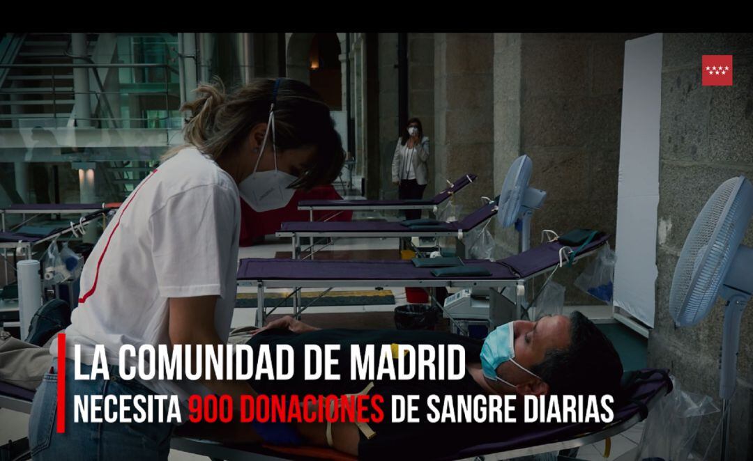 La Comunidad de Madrid necesita 900 donacioones de sangre diarias.