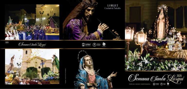 Imágenes de la Semana Santa de Lorquí incluidas en el tríptico publicado este 2025 con la programación. ayuntamientodelorqui.es