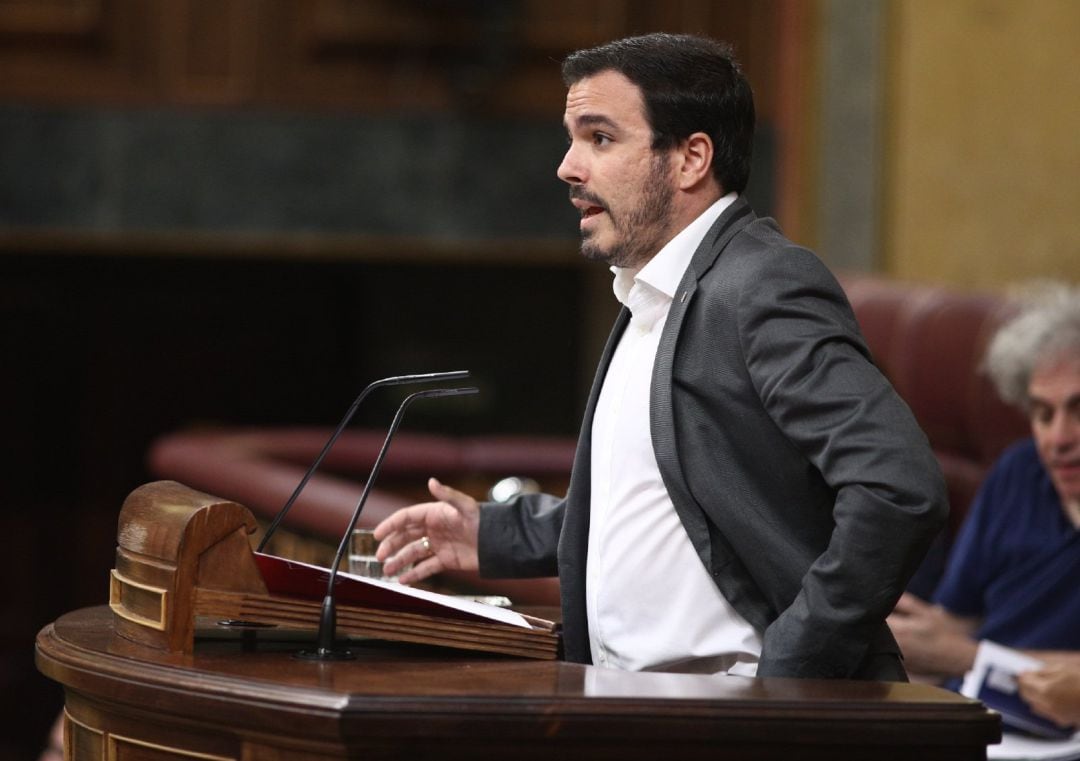 Alberto Garzón interviene en el Congreso.