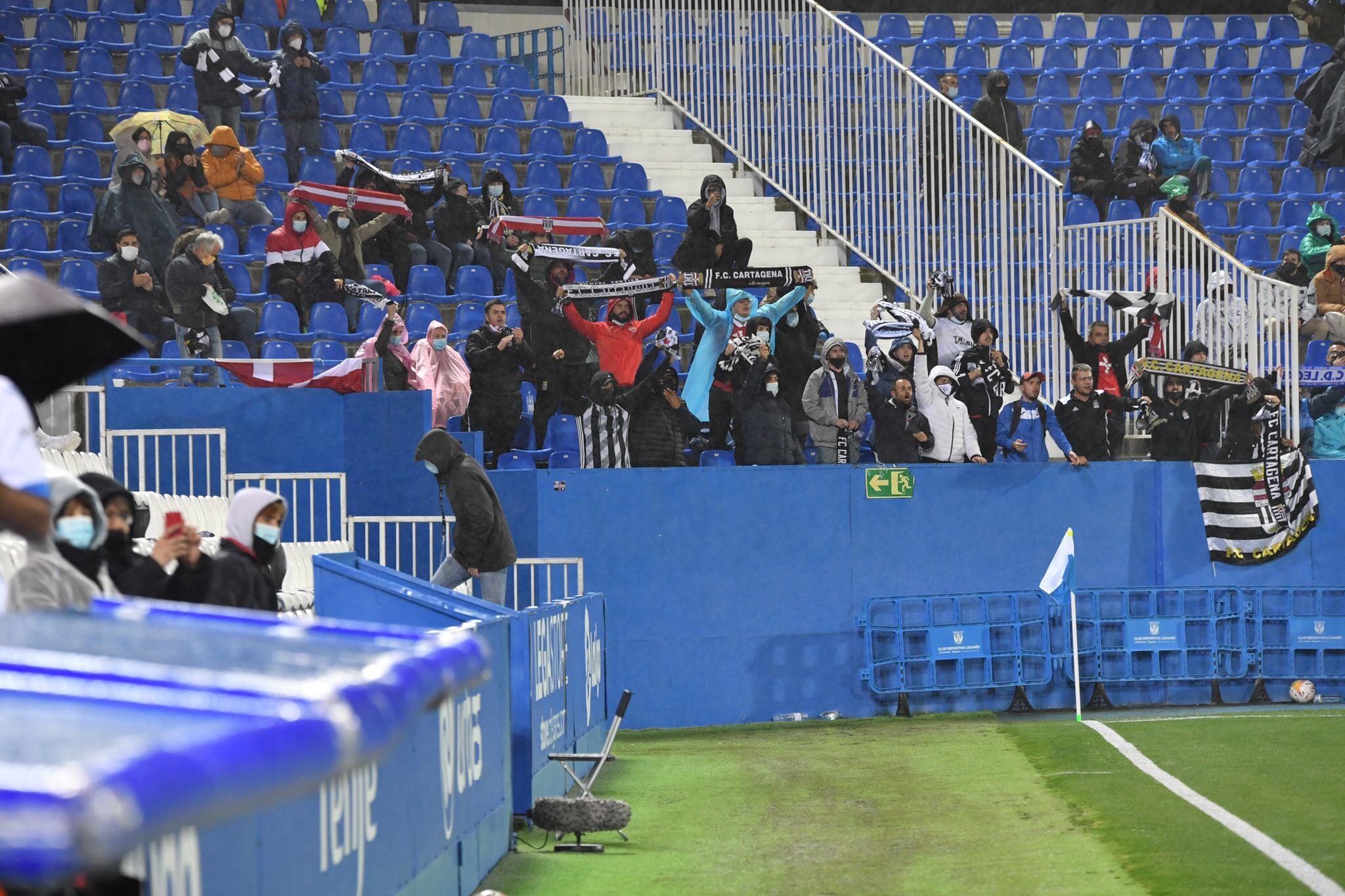 Afición del FC Cartagena desplazada a Butarque la pasada temporada