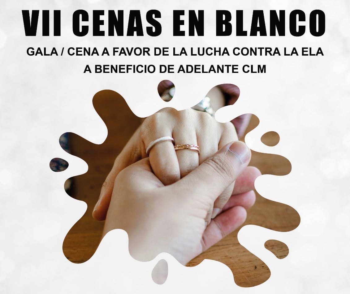 Cartel de Cenas en Blanco, la cena en favor de los enfermos de ELA