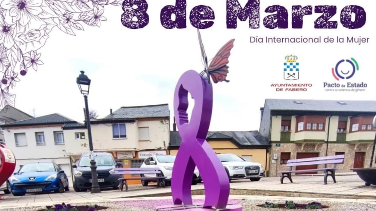 Fabero inaugura la escultura de Fernando Ruiz "No estás sola" con motivo del 8-M