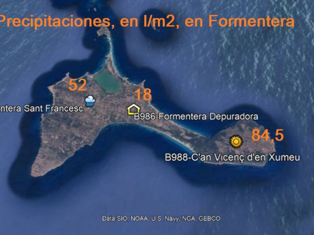 La tormenta deja locales inundados en Formentera y vuelos desviados en Ibiza