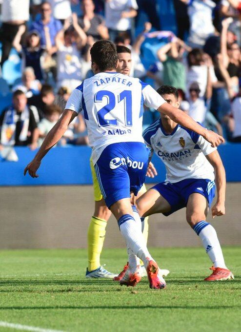 Zapater celebra el gol de la victoria