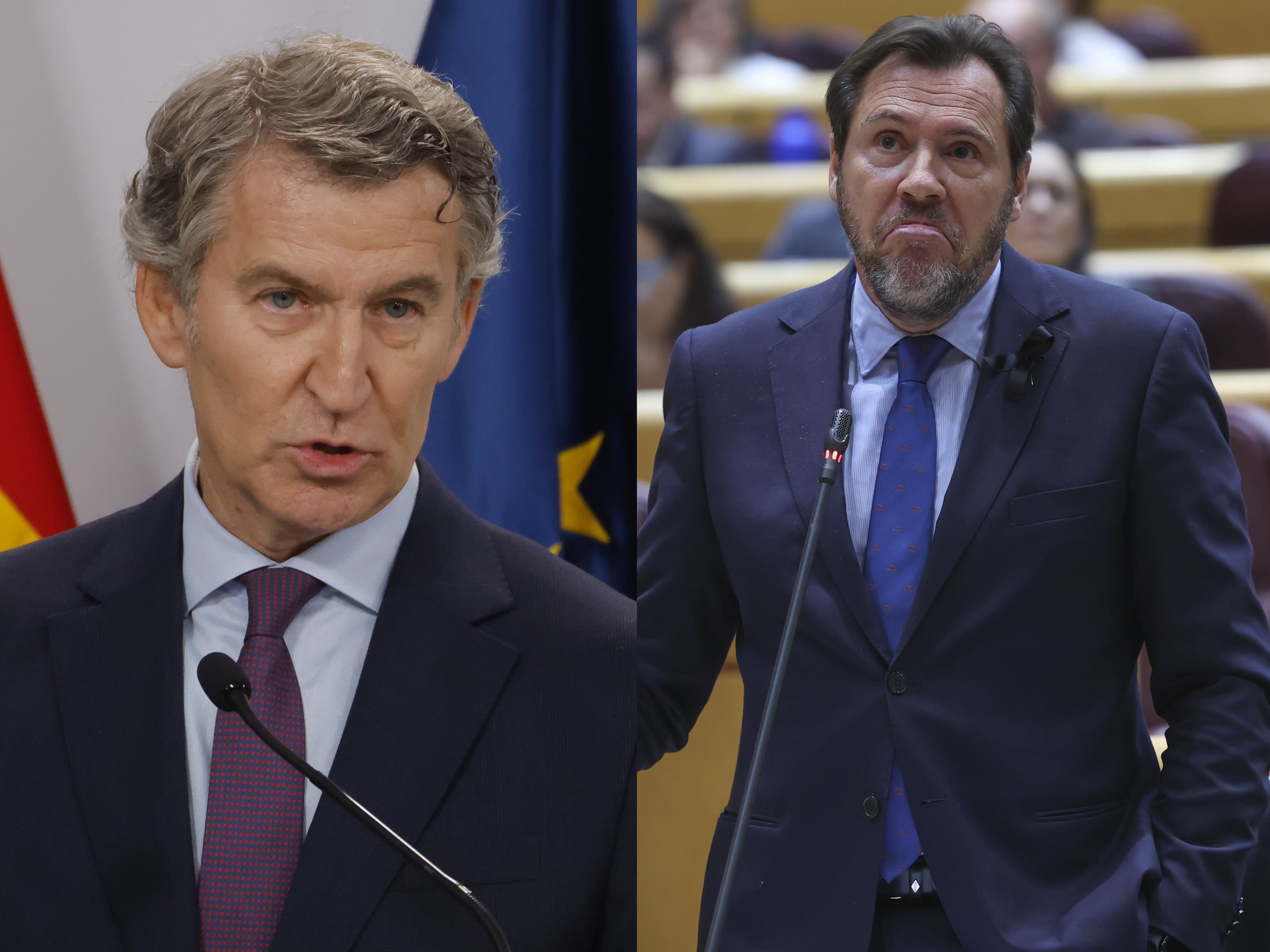 Montaje entre Alberto Núñez Feijóo y Óscar Puente.