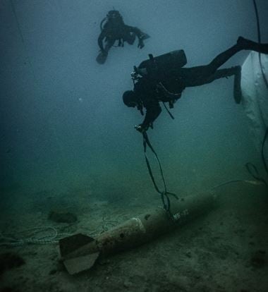 Integrantes de la Unidad de Buceo de Canarias (UBUCANAR).