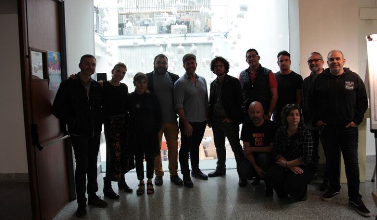 El edil Dani Simón con los promotores de festivales tras su reunión