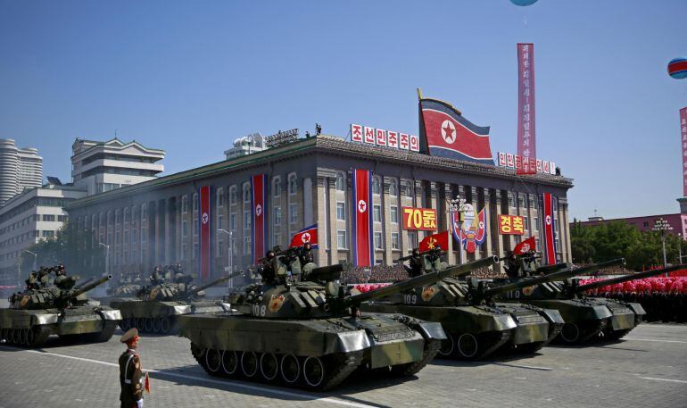 Imagen del desfile militar en Pyongyang